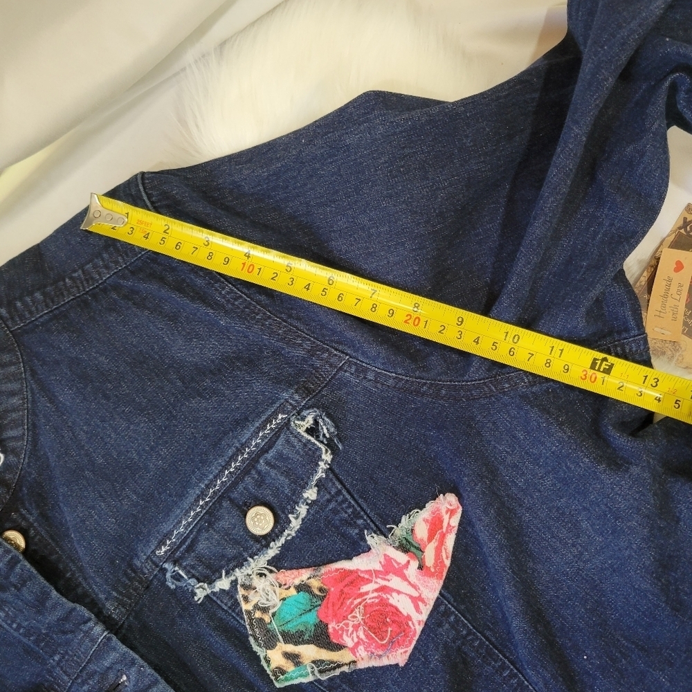 Sassy Britches Women's Denim Jacket with Floral Patch - Picture 15 of 16